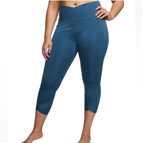 Nike Pants - Nike Yoga Tights Womens Plus 2X Dri FIT High Rise 7/8 Length Wrap Valerian Blue.
